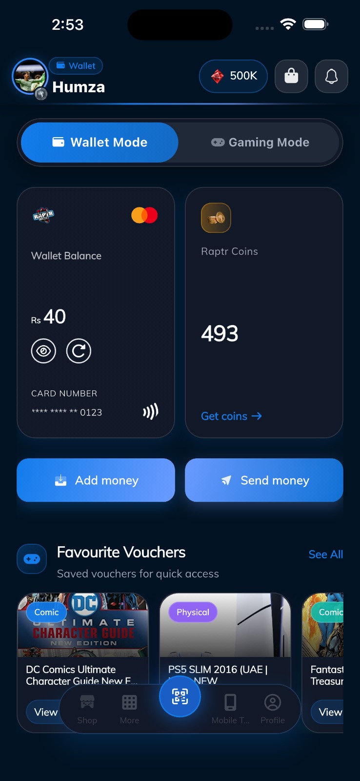 Raptr Wallet — Wallet Mode